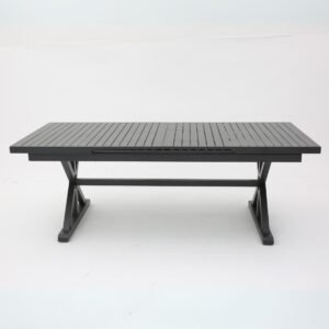 Linen שולחן אלומיניום אפור 220 ס״מ
